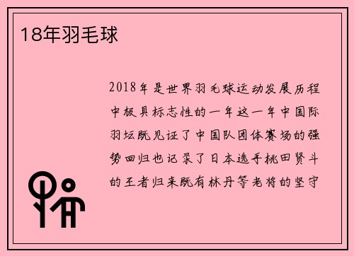 18年羽毛球